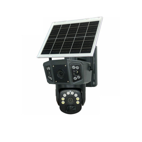 Speedx Ca-wc013 Solar Outdoor 8mp Dual Lens Camera Pan Tilt Pir Motion Detection With V380 Pro App