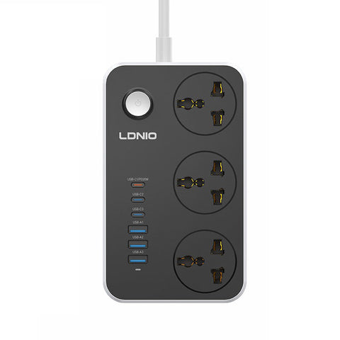 Ldnio Sc3604c 2500w Power Extension 3 Socket 3 Usb-a + 3 Usb-c 2m