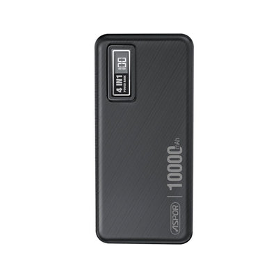 Aspor A300 Power Bank Original 10000mah Li-polymer Battery 4 In1 Power Bank Black