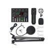 V10 Bm-800 Podcast Condenser Microphone Set With Live Sound Card, Rechargeable 12 Kinds Of Auxiliary Background For Karaoke Singing, Youtube Recording Mic