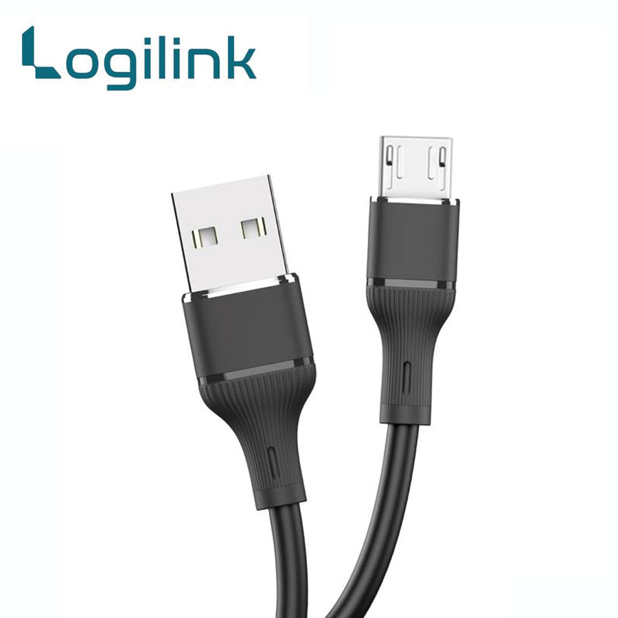Logilink Usb To Micro Silicone Fast Charging Data Cable 1m (1 Year Warranty) Black