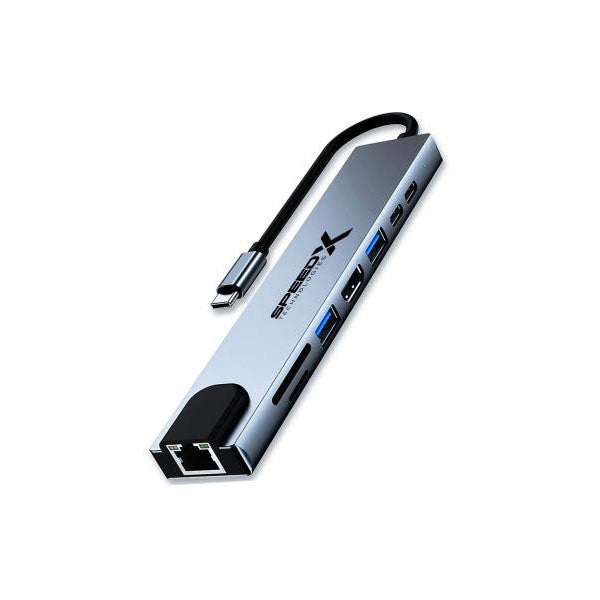 Speedx (sp-tc801) 8 In 1 Multi-port Type C 4k Hdmi Usb 3.0 Converter Good Ic Big Packing