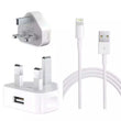 Iphone Usb 5w Power Adaptor Uk Pin With Lightning To Usb Cable