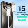 Iphone Pd 60w Fast Charging Nylon Type-c To C Cable For Iphone 15 Pro Max
