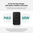 65w Samsung Us Pin Pd Power Adaptor Trio Usb C X 2ports,usb-a Port