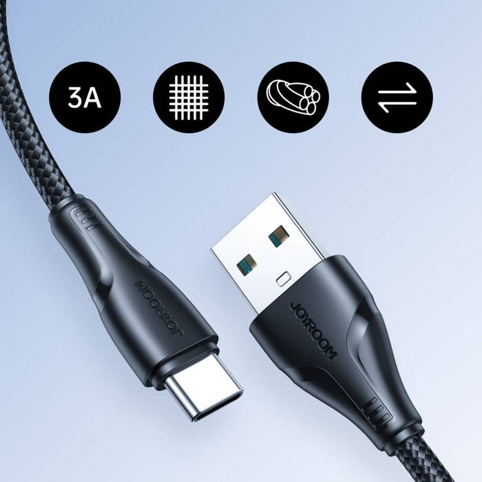 Joyroom S-a11 Surpass Series 3a Usb-a To Type-c Fast Charging Data Cable 1.2m-black