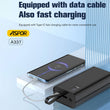 Aspor A337 22.5w Pd 30000mah Fast Charge Power Bank Lcd Display Black