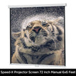 Projector Screen 72 Inch Manual 6x6 Feet 1:1mw Speed-x (fine Quality)