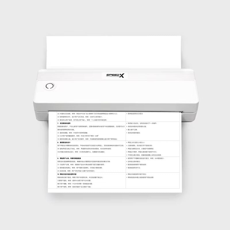 Speed-x Sp-a42 (bt+wifi) A4 Portable Inkless Thermal Printer 10mm/s