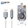 Logilink Usb To Lightning Nylon Fast Charging Data Cable With Light 1m (1 Year Warranty) White