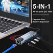 Speedx (sp-tc501) 5 In 1 Multi-port Type C 4k Hdmi Usb 3.0 Converter Good Ic Big Packing
