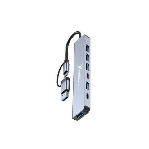Speed-x Sp-tc701 7 Port 2 In 1 Usb 3.0 & Type-c Ports Aluminum Alloy Portable Hub