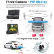 Wdr Dashcam 3 Camera Lens Video Car Dvr Full Hd 1080p