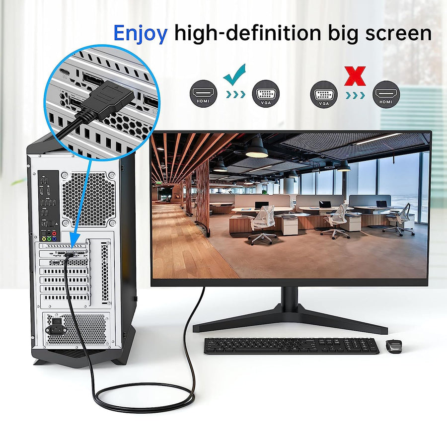 Hdmi To Vga Cable 1.8m