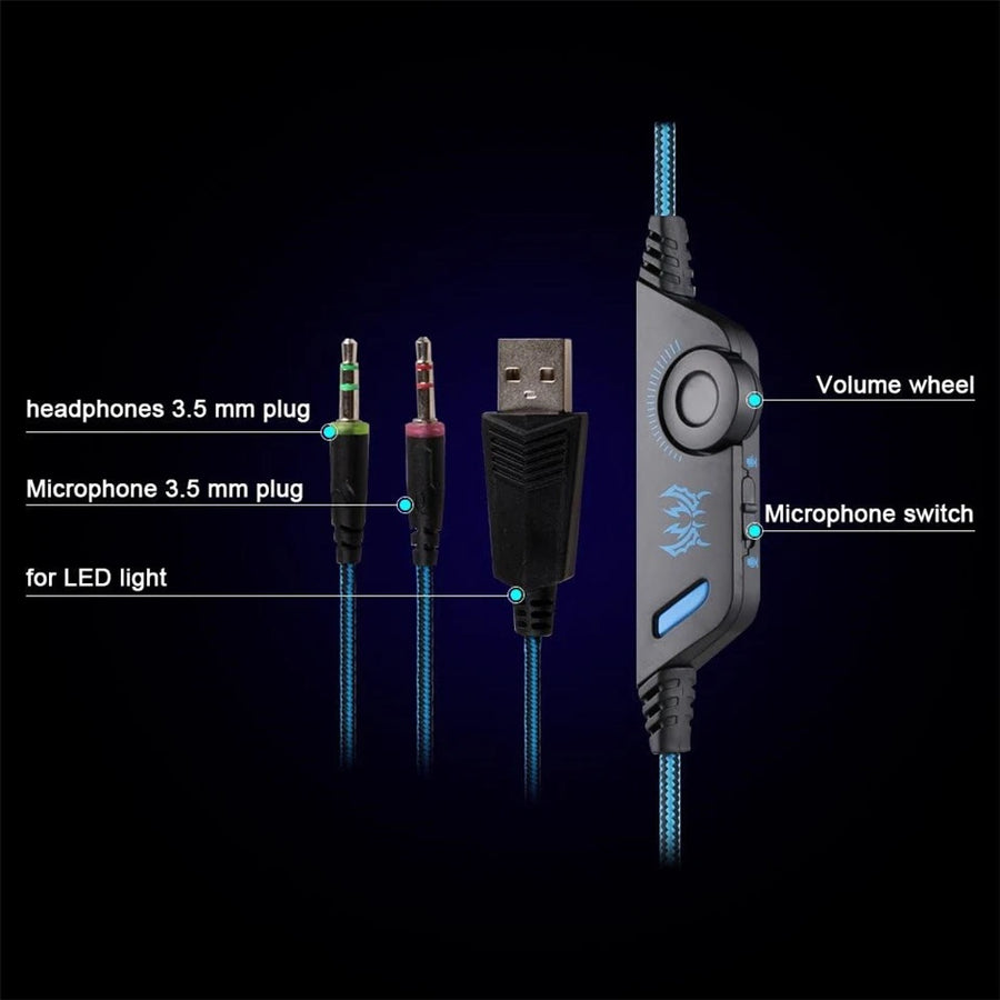 Kotion Each-g2000 Stereo Gaming Headset Deep Bass Computer Gaming Wired Headphone With Led Light & Mic