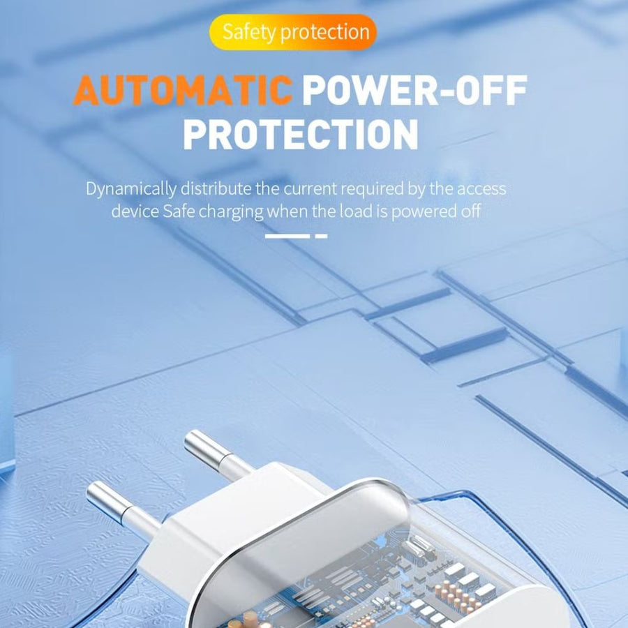 Aspor A801 New 20w Eu Pin Usb-c Fast Charging Qc 3.0 White