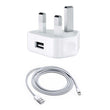 Iphone Usb 5w Power Adaptor Uk Pin With Lightning To Usb Cable