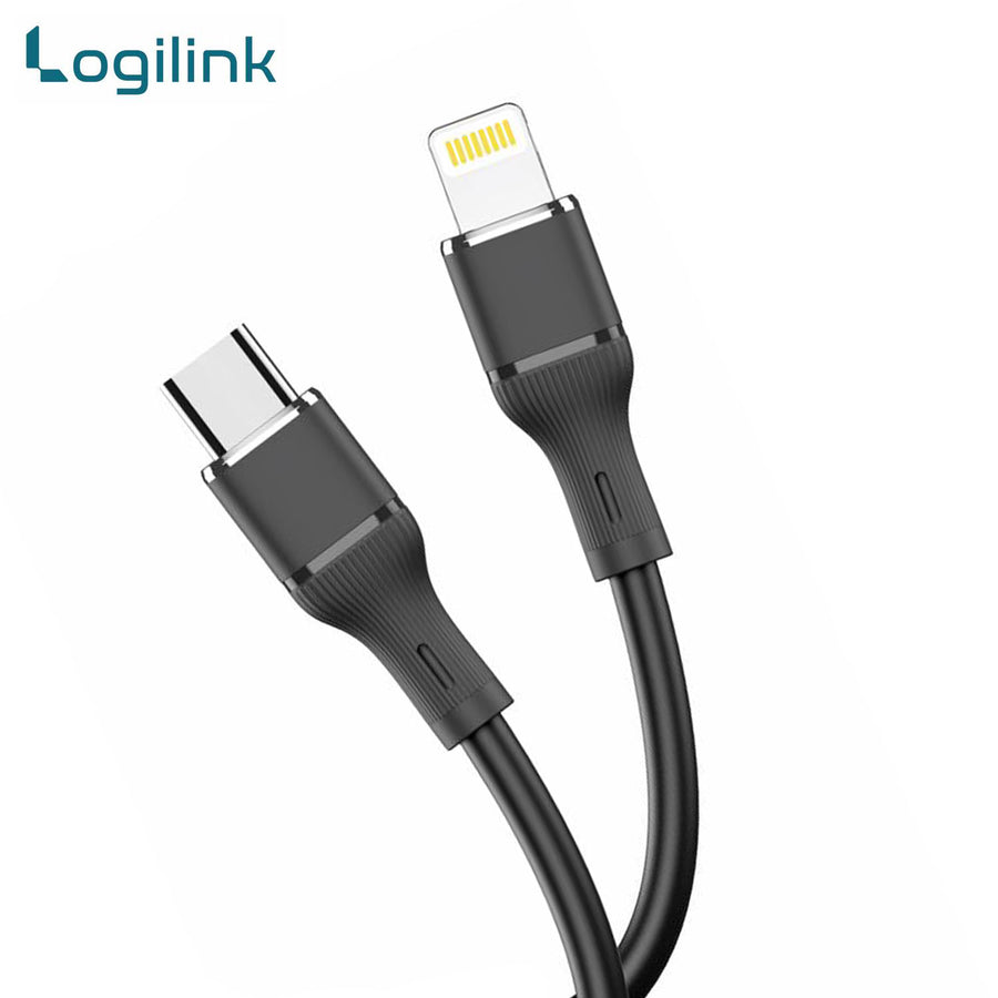 Logilink Type C To Lightning Silicone Fast Charging Data Cable 1m (1 Year Warranty) Black