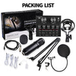 V10 Bm-800 Podcast Condenser Microphone Set With Live Sound Card, Rechargeable 12 Kinds Of Auxiliary Background For Karaoke Singing, Youtube Recording Mic