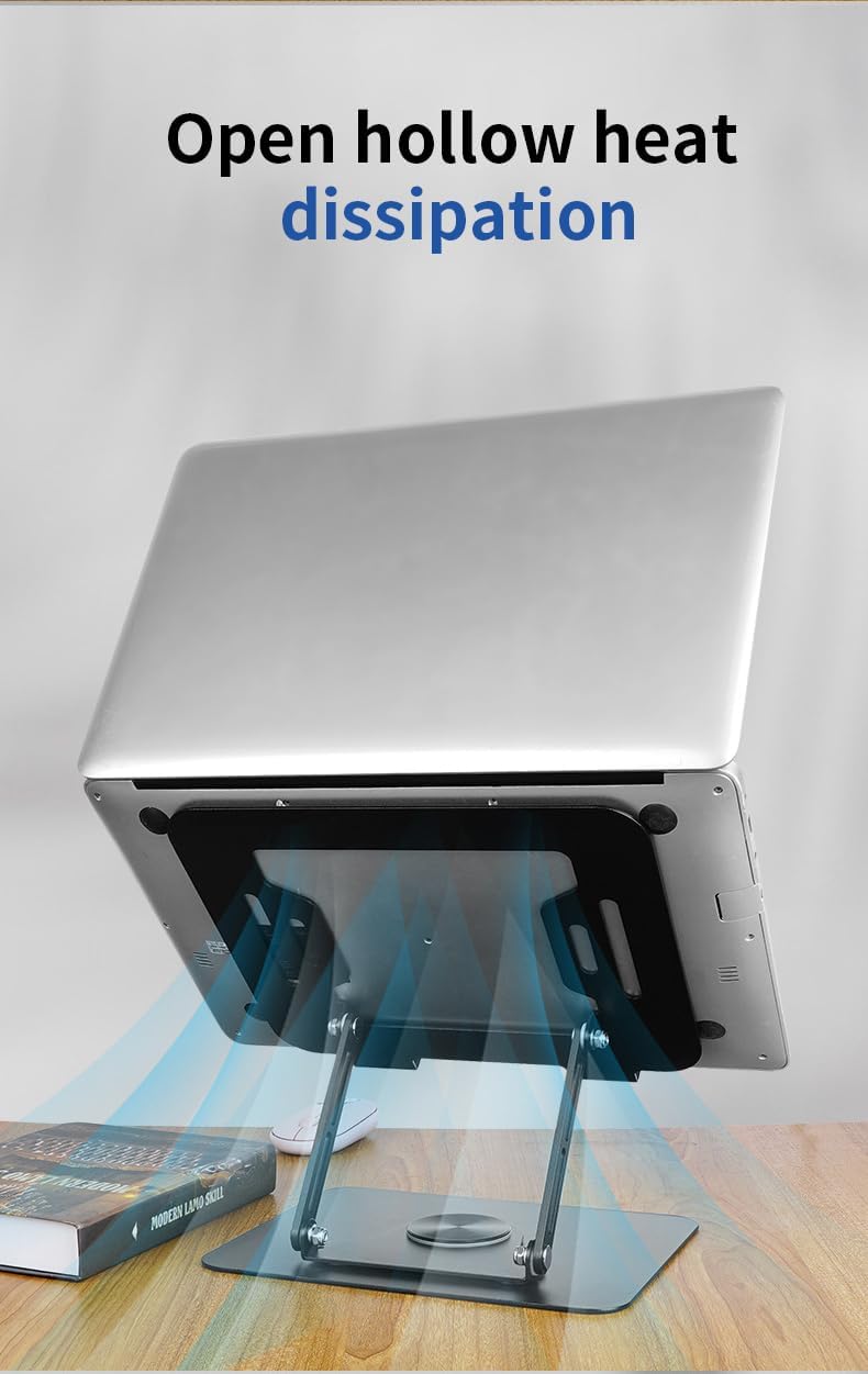 Laptop Stand 360 Degree Rotating Adjustable Portable Foldable 15 Inch Carbon Steel