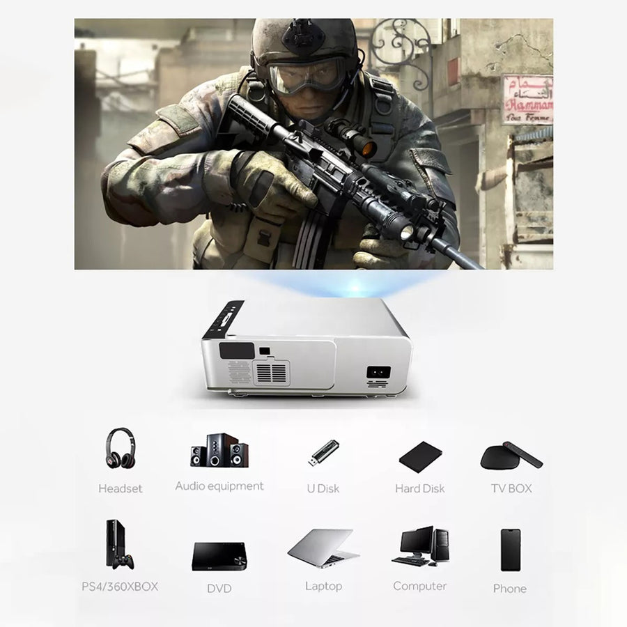 T6 Android 10.0 V Wifi Smart Optional Support 1080p Hd Led Portable Projector Silver