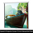 Projector Screen 72 Inch Manual 6x6 Feet 1:1mw Speed-x (fine Quality)