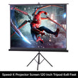 Projector Screen 120 Inch Tripod Portable 6x8 Feet 4:3mw Speed-x