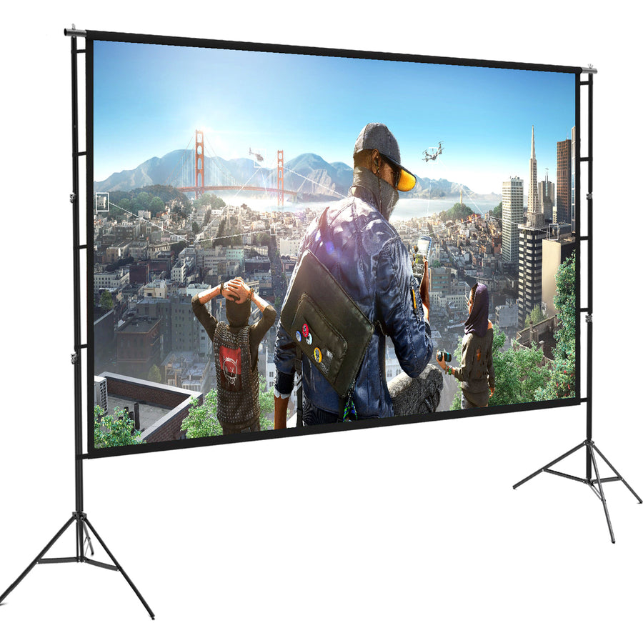 Projector Screen 150 Inch Tripod Potable Double Stand 8x10 Feet 4:3mw Speed-x