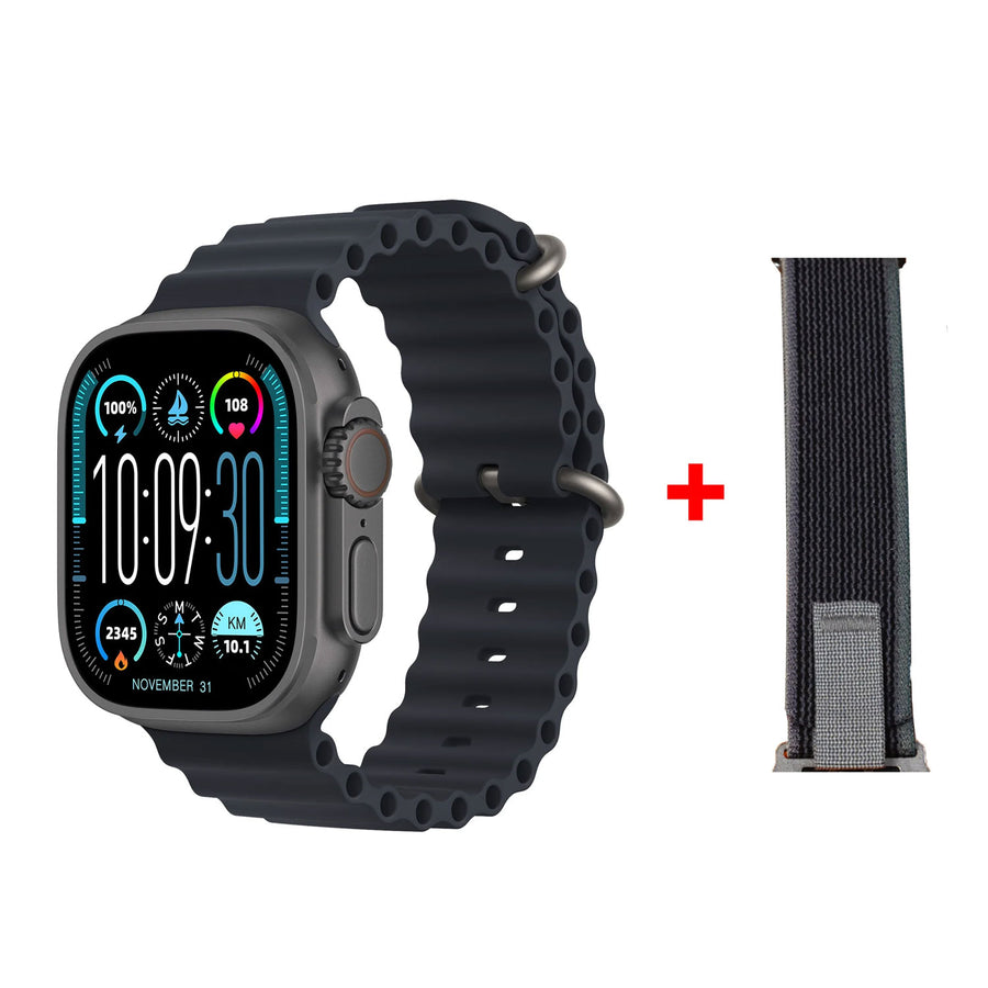 Hk10 Ultra 3 2.02 Amoled Display G-sensor Ai Features With Wearfit Pro App 2 Straps Black