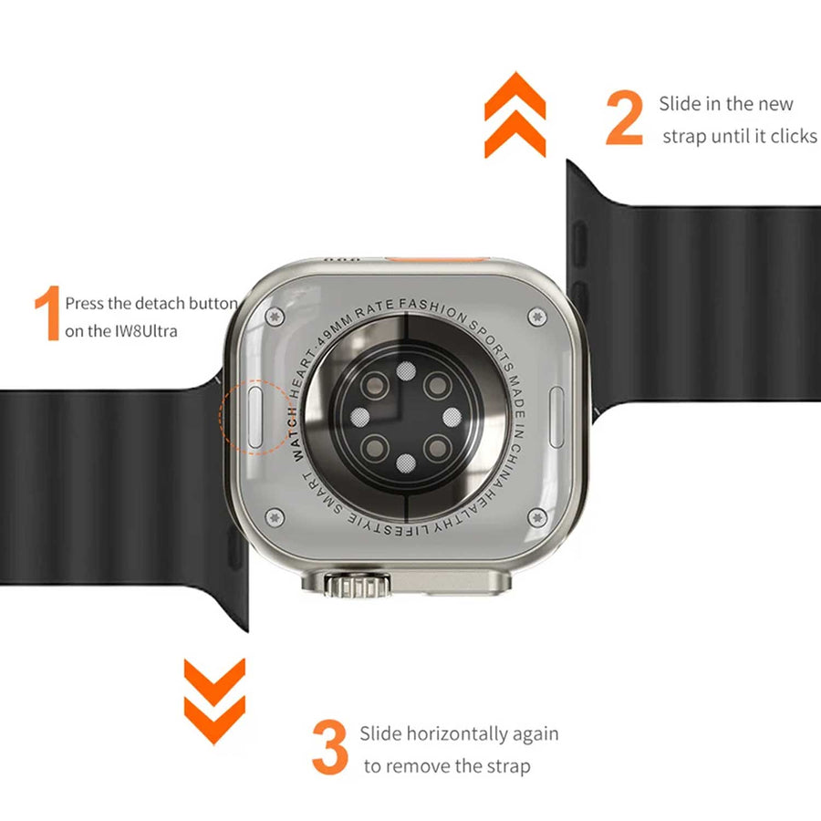 X8 Ultra Smartwatch 49mm With Bluetooth Calling With Wearfit Pro App Black