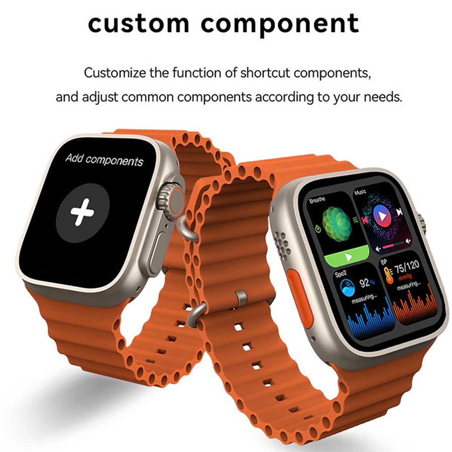 X8 Plus Ultra Smart Watch Series 8 Nfc 2.08 Inch Always-on Display & Wireless Charging 49mm With Wearfit Pro App Orange