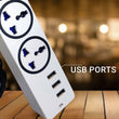 Speed-x 303pu Premium Portable Power Strip 3socket+3usb Port Cabel Length 2m