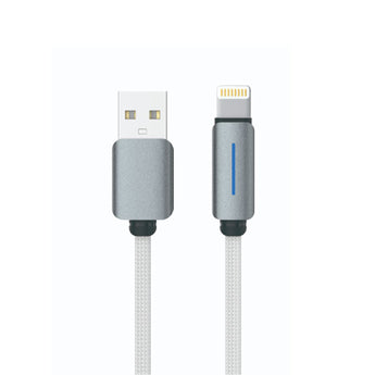 Logilink Usb To Lightning Nylon Fast Charging Data Cable With Light 1m (1 Year Warranty) White