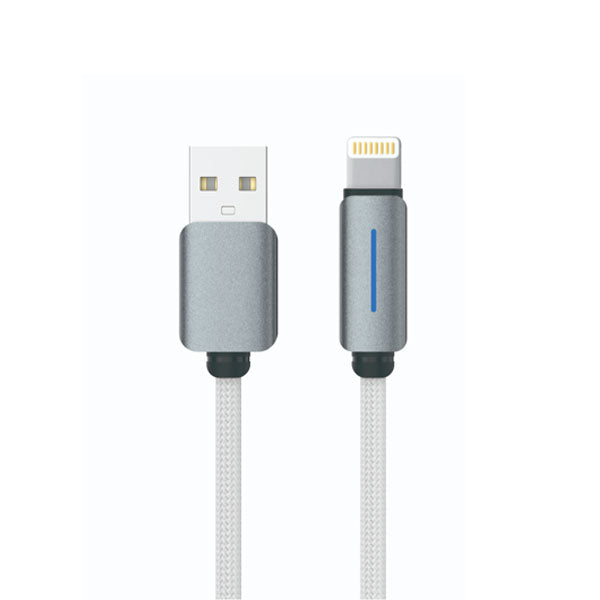 Logilink Usb To Lightning Nylon Fast Charging Data Cable With Light 1m (1 Year Warranty) White