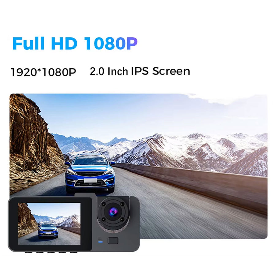 Y15 3-channels Wifi Dash Cam 1080p Hd Night Vision Reverse Camera With Parking Monitor