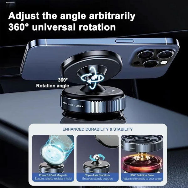 K009 Vacuum Magnetic Car Phone Holder Powerful, Stable & Universal Mount