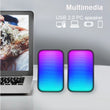 Kisonli X17 Speaker Gaming 2.0 Rgb Lights With Volume Control For Pc Or Laptop