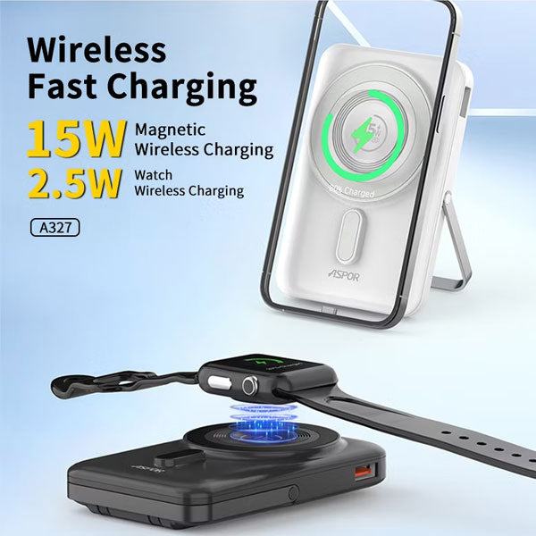 Aspor A327 10000mah 22.5w Wireless Magnetic Powerbank