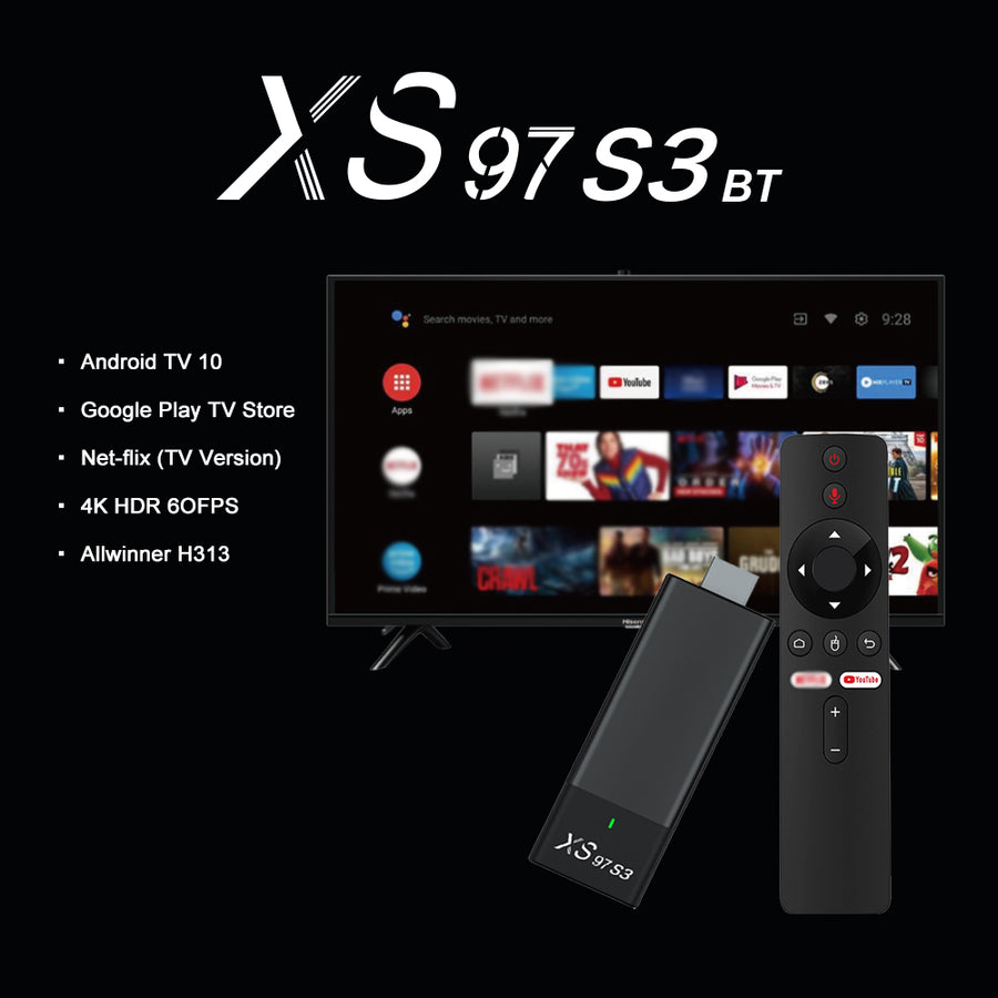 Xs97 S3 Allwinner H313 Android 10 Dual Wifi Quad Core 2gb+8gb 4k Tv Stick
