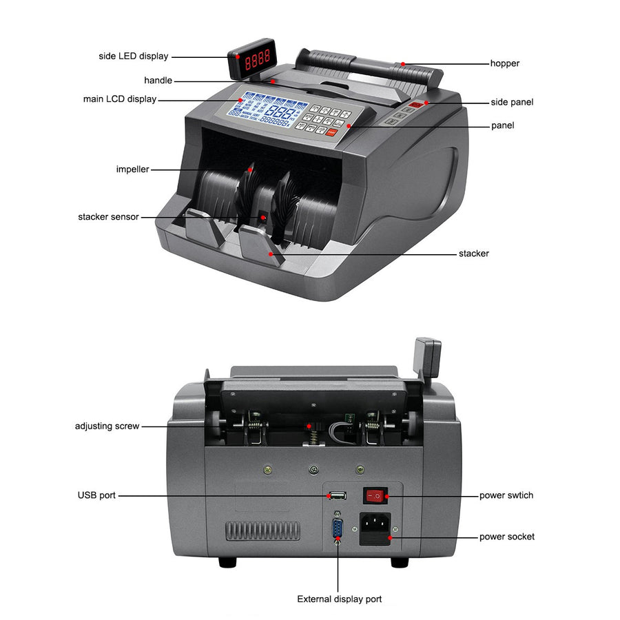 Speedx Sp-640 Side Digital Display Advanced Functional Cash Counting Machine With Fake Note Deduction