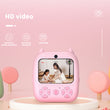 D8s Childrens Time Front/back Rear Hd Digital Thermal Print Camera 1080p 48mp Pink