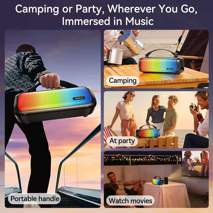 Remax Rb-m67 Portable Super Bass Wireless Speaker With Rgb Lights