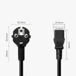 Imported Power Cable For Desktop Pc Computer 1.5m