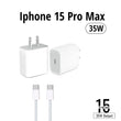 Iphone 15 Pro Max 2 Pin (us Pin) 35w Usb-c Power Adapter With Usb-c To C Cable