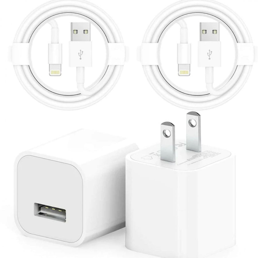 Iphone Usb 5w Power Adaptor Us Pin With Lightning To Usb Cable