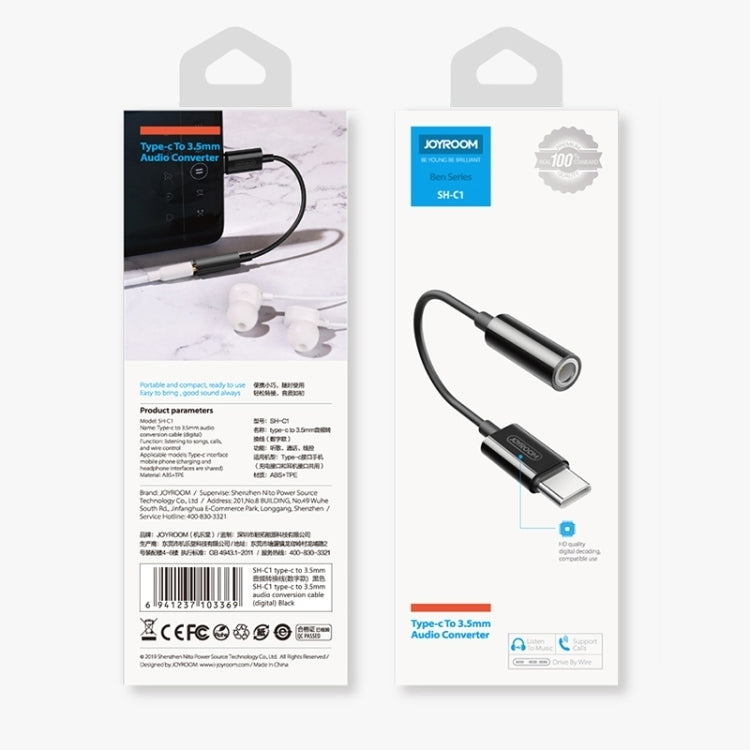 Joyroom Sh-c1 Type-c To 3.5mm Audio Conversion Cable Digital Black
