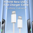 Iphone Pd 60w Fast Charging Nylon Type-c To C Cable For Iphone 15 Pro Max