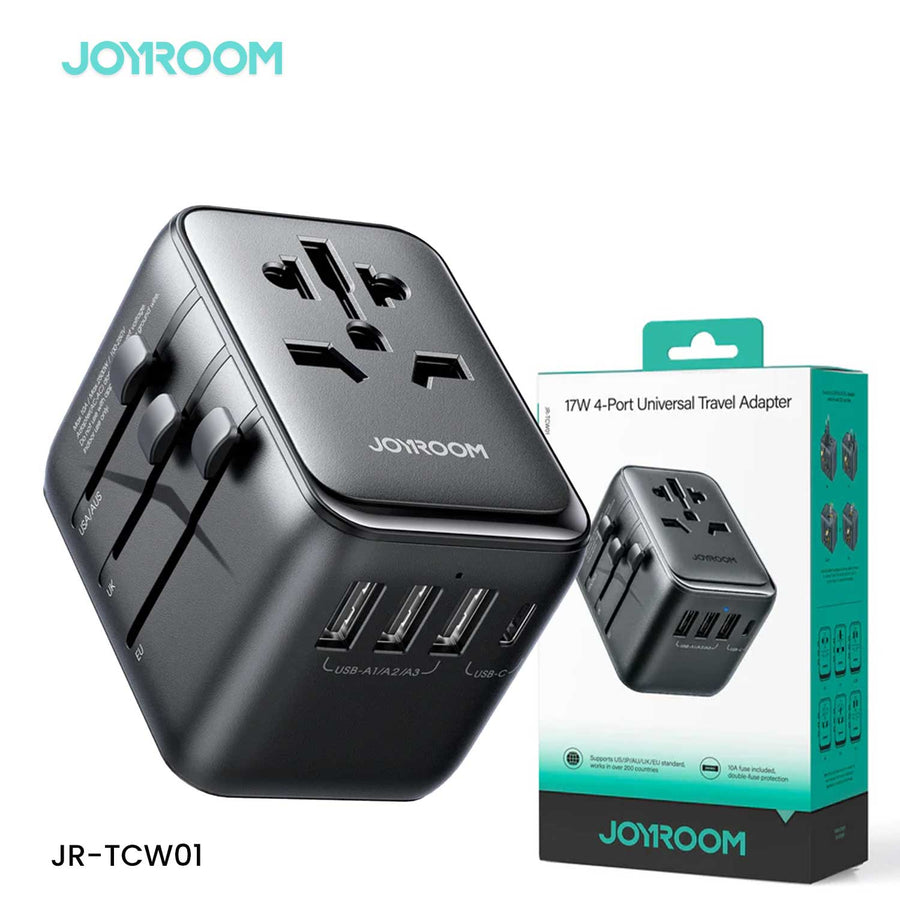 Jr-tcw01 17w 4-port Universal Travel Adapter Black