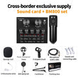 V10 Bm-800 Podcast Condenser Microphone Set With Live Sound Card, Rechargeable 12 Kinds Of Auxiliary Background For Karaoke Singing, Youtube Recording Mic