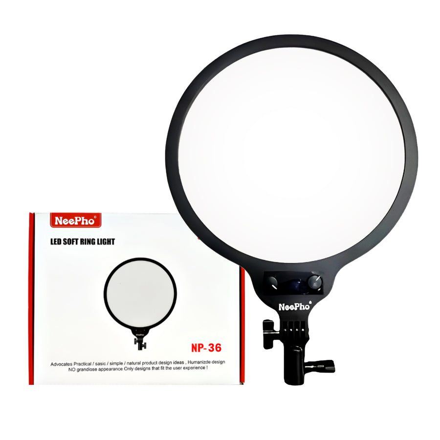 Neepho 36cm Led Soft Ring Light With 360 Rotating Pan Tilt